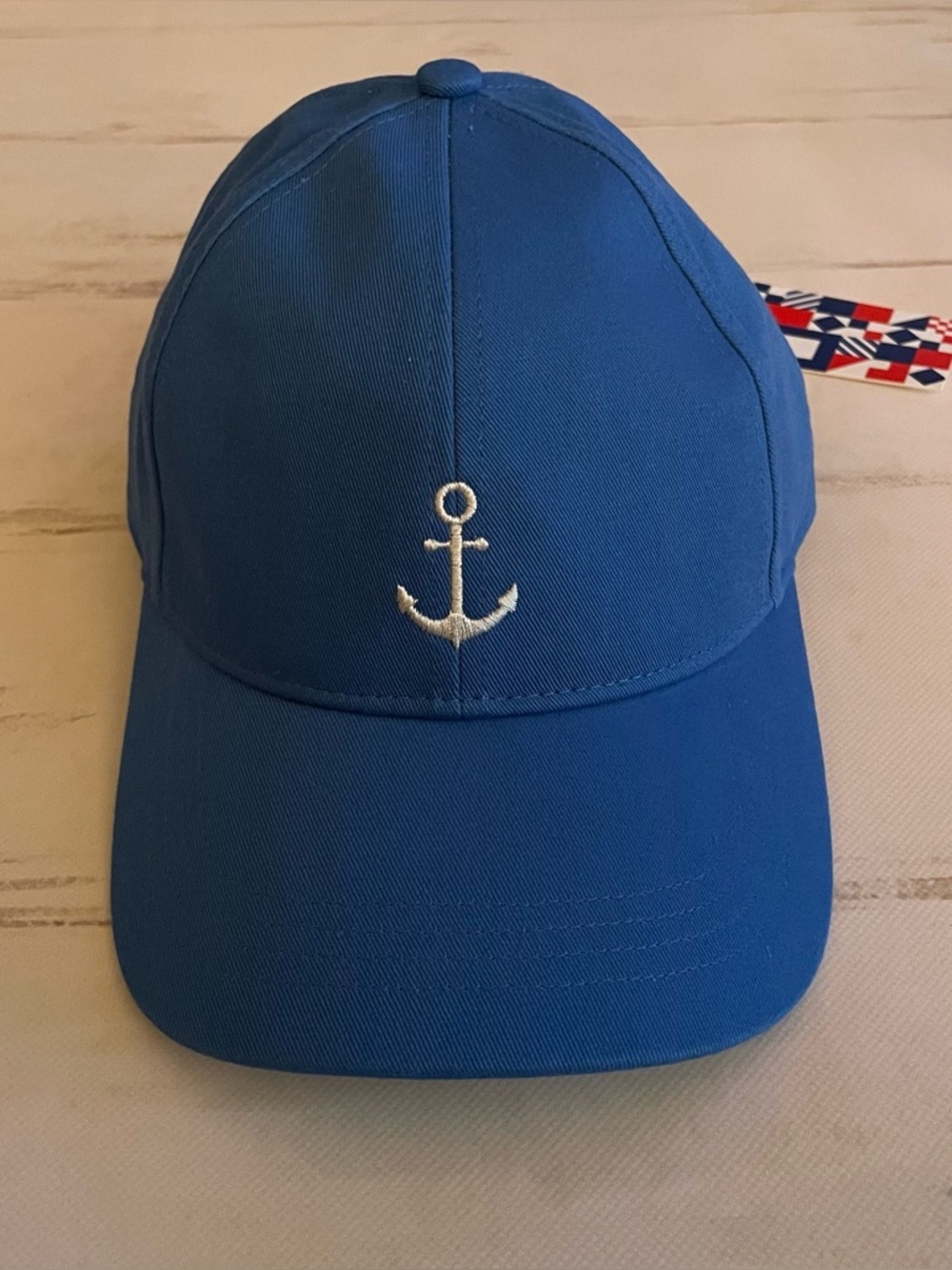 Batela Sea Style Nautical Anchor Embroidered Baseball Cap Blue